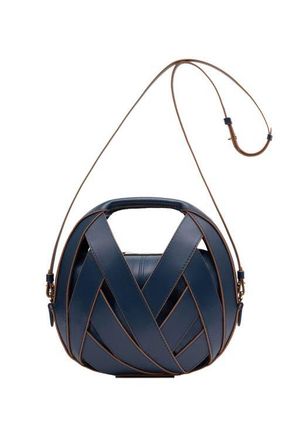 Perrin Paris LE PETIT PANIER XBODY BAG in Navy W/Auburn Trim at Nordstrom