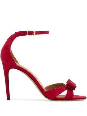 Ferragamo 90mm Vara-bow sandals - women - Bos Taurus/Lambskin/Goat Skin/Leather - 8.5C - Red