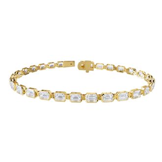 Diamond2Deal 18k Vermeil Plated Silver 7.75 Ct Radiant Cut Lab Grown Diamond Tennis Bracelet 7