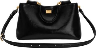 Dolce & Gabbana Vittoria Kalfsleren Handtas - Dames - Schoudertassen - Zwart - ONE Size - Leer - Tassen