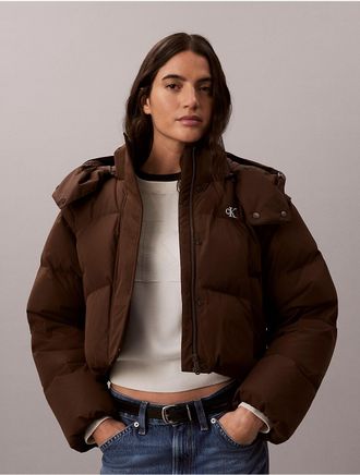 Calvin Klein Jeans Calvin Klein Womens Matte Convertible Down Puffer Jacket - Brown - XL
