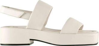 H&ouml;gl Beige Leren Platte Sandalen voor Dames - Dames - Sandalen - Beige - 39 EU - Schoenen