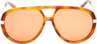 Abercrombie & Fitch 60mm Pilot Sunglasses in Blonde Havana /Brown at Nordstrom
