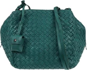 Bottega Veneta Pre-owned Cross Body Bags, female, Green, Size: ONE SIZE Pre-owned Leather Shoulder Bag