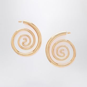 Panconesi Spiral Serpent Hoops Gold Earrings