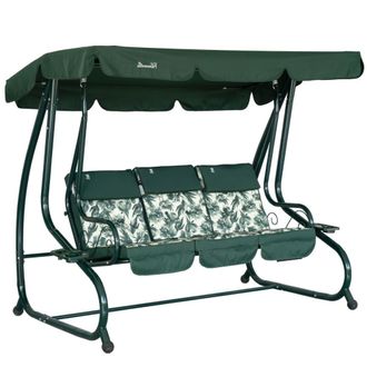 Siediti Fuori e Dentro Balanc&iacute;n 3 plazas con funci&oacute;n cama verde