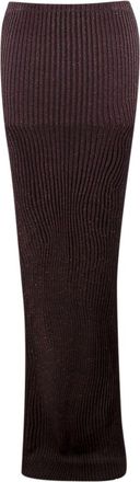 Aya Muse Brown Ribbed Maxi Skirt Size M