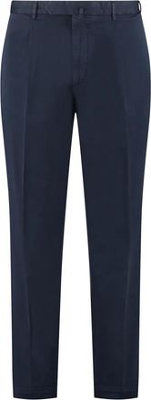THE (ALPHABET) Cotton Chino Broeken - Heren - Slim Fit Broeken - Blauw - L - Katoen - Broeken