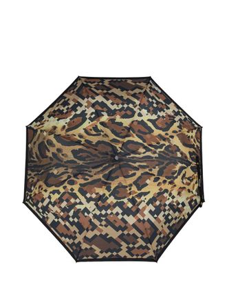 Moschino pixel-print umbrella - Brown
