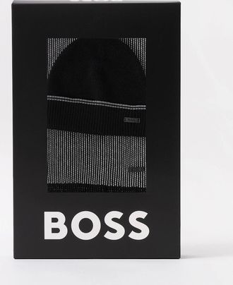 HUGO BOSS Mens BOSS Orange Hernesto Hat & Scarf Gift Set - Black 001 - Size: ONE size