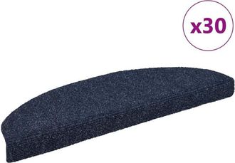 vidaXL Vidaxl - Felpudos Autoadhesivos Para Escaleras, 30 Unidades, 65 X 21 X 4 Cm, Color Azul, Semicirculares, Grandes