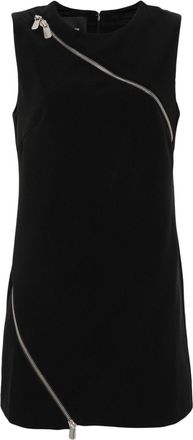 Pinko asymmetric-zip mini dress - women - Polyester/Elastane/Polyester/Acetate - 40 - Black