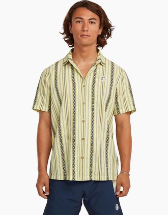 O'Neill Mens ONeill Mens ORiginals Short Sleeve Shirt - Yellow Jstripe - Size: 40/Regular