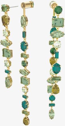 Swarovski Gema Gold Tone Plated Multi Crystal Dropper Earrings 5613734