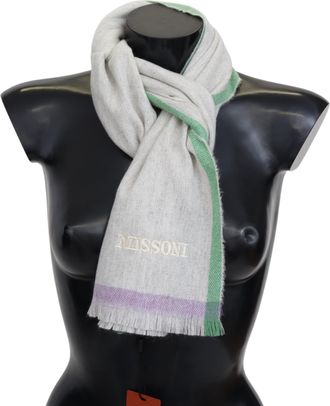 Missoni Mannen Beige 100% Kasjmier Unisex Wrap Sjaal