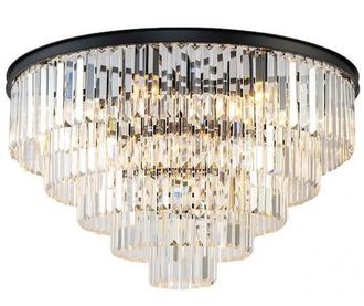 OEM Hereford Fall Xl - L&aacute;mpara De Techo Redonda De Cristal 80 Cm