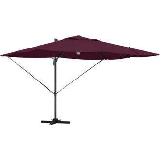 vidaXL Parasol Roma De Brazo Lateral Rojo, Negro 352 X 251 X 265 Cm Vidaxl