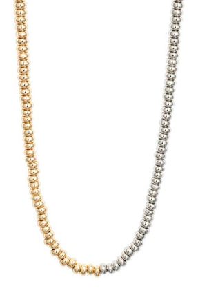 Nordstrom Two-Tone Beaded Necklace in Gold- Silver at Nordstrom