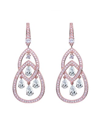 Genevive 18K Rose Gold Vermeil Cz Earrings