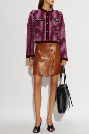 Versace Leather Skirt, Womens, Brown