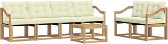 vidaXL Conjunto De Sof&aacute;s De Exterior 7 Uds. Blanco Y Crema Vidaxl