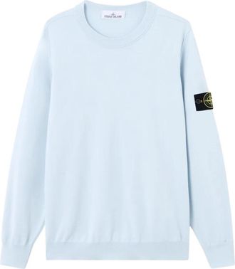 Stone Island Zachte Katoenen Trui met Ronde Hals - Heren - Ronde hals truien - Blauw - XL - Katoen - Truien & Vesten