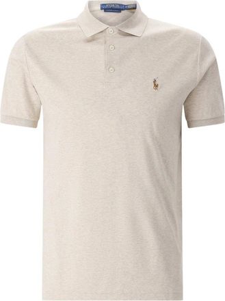 Polo Ralph Lauren Tops, Heren, Beige, M, Katoen, Custom Slim-Fit Poloshirt