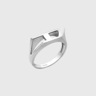 Diesel Stainless steel signet ring - Rings - Unisex - Silver