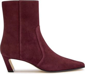 Stuart Weitzman Stuart Weitzman Stassi 50 Suede Ankle Boots - Burgundy - 39.5 (IT39.5 / UK6.5)