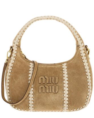 Miu Miu Wander Suede & Crochet Bag