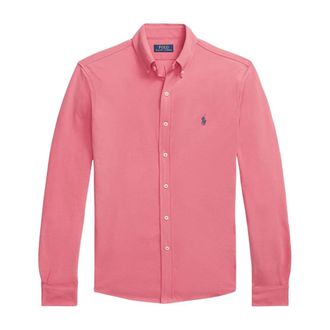 Polo Ralph Lauren Featherweight Mesh Long Sleeve Shirt - Heren - Casual Overhemden - Rood - M - Katoen - Overhemden