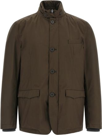 Herno Brown Mock Collar Jacket
