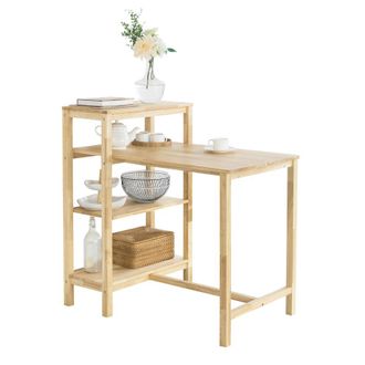 SoBuy Mesa De Comedor Plegable De Madera De Caucho Con Estantes Mesa De Oficina Mesa Para Cocina 98x126x60cm Fwt70-n Sobuy Es