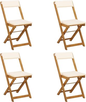 vidaXL Sillas Bistro De Exterior 4 Uds. Blanco Crema Vidaxl