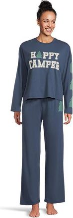 PJ Salvage Cotton Modal Jersey Softee Pajama Set Womens Pajama Sets Harbor Happy Camper : LG (US 10-12), Cotton/Modal