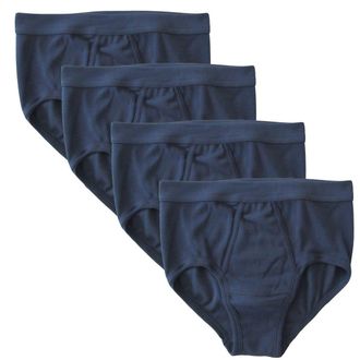 Hermko 3240 Pack of 4, Mens Y-Fronts fine-Ribbed, Made of 100% Organic Cotton, Many Colours, Size:XX-Large, Colour:Navy