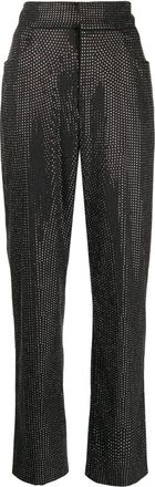 Giuseppe Di Morabito crystal-embellishment trousers - women - Polyamide/Cotton/Elastane - 40 - Black