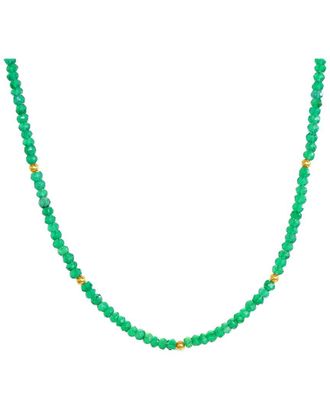 Jewelmak 14K Green Onyx Necklace