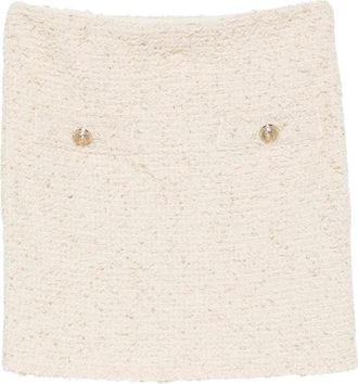 Balmain Tweed Minirok - Dames - Korte rokken - Beige - S - Tweed - Rokken