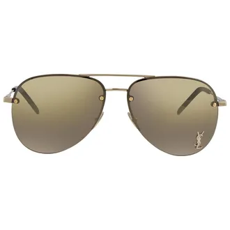 Saint Laurent Bronze Mirror Pilot Unisex Sunglasses SL CLASSIC 11 M 004 59