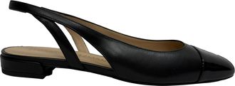 Stuart Weitzman Pre-owned Womens Sleek Slingback Ballerinas in Black Leather - Size 42.5 EU/IT