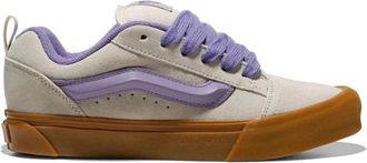 Vans Beige en Lila Canvas en Leren Sneaker Unisex - Dames - Sneakers - Veelkleurig - 37 EU - Katoen - Schoenen