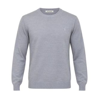 Trussardi Pullover met ronde hals - Heren - Truien - Grijs - Maat: XL Wol