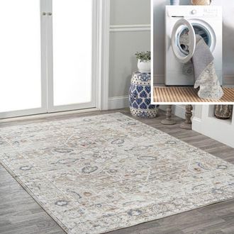 Jonathan Y Designs Shaii Global Medallion Low-Pile Machine-Washable Area Rug in Light Gray/brown at Nordstrom, Size 3Ft 0In X 5Ft 0In
