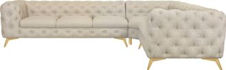 HOME AFFAIRE Chesterfield-Sofa »Ecksofa GLYNIS L-Form mit Wellenunterfederung, Masse B/T/H 323/264/75cm« aufwändige Knopfheftung, moderne Chesterfield Optik, Fussf