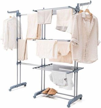 InnovaGoods Tendedero Plegable Vertical Extensible Con Ruedas Dolver Xl Innovagoods 30 Varillas Fil A Linge - Tancarville - Tendedor - Bolsa De Secado