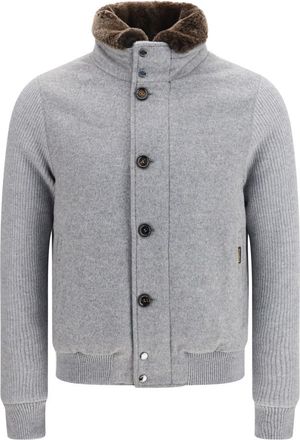 Moorer Grey Mock Collar Jacket