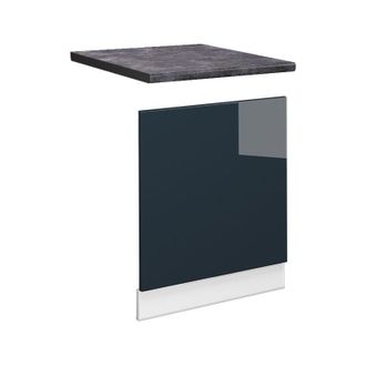 Vicco Muebles De Cocina Fame-line, Azul Oscuro Alto Brillo, 60 Cm, Et Antracita, Vicco