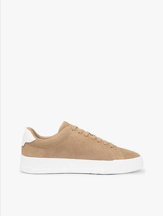 Tommy Hilfiger Debossed Logo Suede Court Trainers