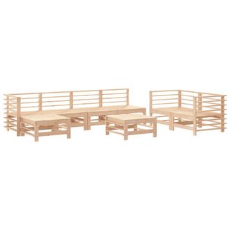 vidaXL Vidaxl - Juego De Muebles De Jard&iacute;n 8 Piezas Madera Maciza De Pino